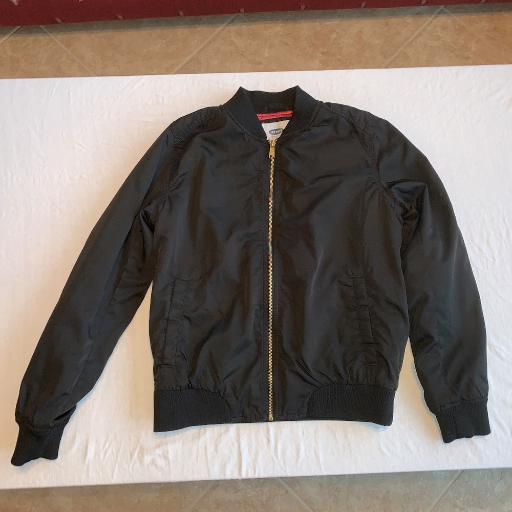 Black Bomber Jacket w/ Pink Interior
